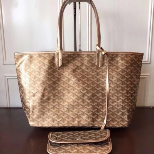 Geantă tote din piele de vițel Goyard Y Doodling 7902 aurie