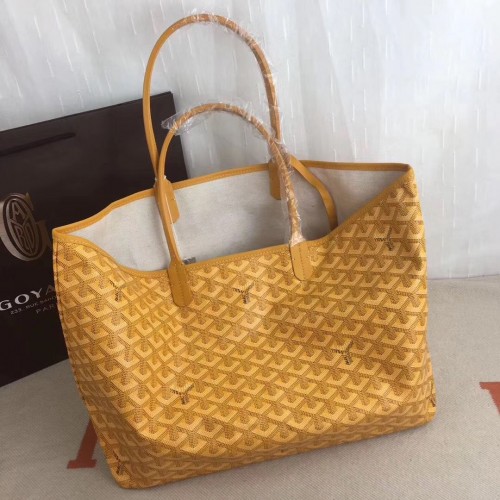Geantă tote din piele de vițel Goyard Y Doodling 7902 galbenă