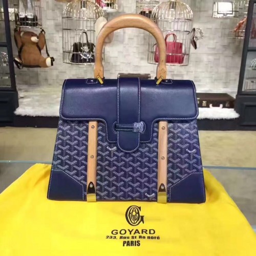Geantă tote din piele de vițel Goyard Y Doodling 9956 albastră