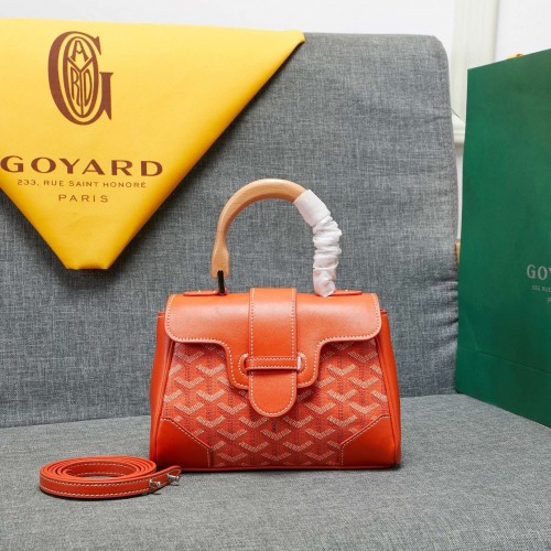 Geantă tote din piele de vițel Goyard Y Doodling 99588 portocalie