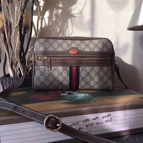 Geantă Gucci GG Supreme Messenger 501337 Maro