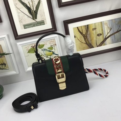 Geantă mini Gucci Sylvie Lather 470270 Neagră