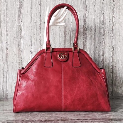 Geantă Gucci Suede Leather Top Handle 501015 Roșie