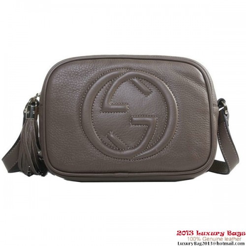 Geantă disco din piele liliac Gucci 308364 A7M0G 5311 Soho