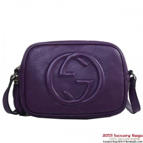 Geantă disco din piele Gucci 308364 Soho Purple
