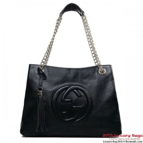 Gucci 308982 A7M0G 1000 Soho Medium Tote Bag Negru