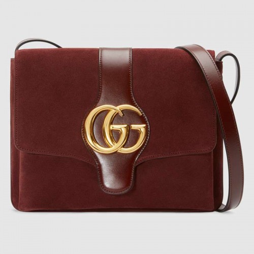 Geanta de umar mediu Gucci Arli 550126 piele intoarsa Bordeaux