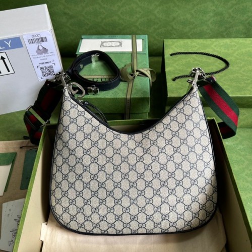 Geantă de umăr mare Gucci Attache 702823 maro