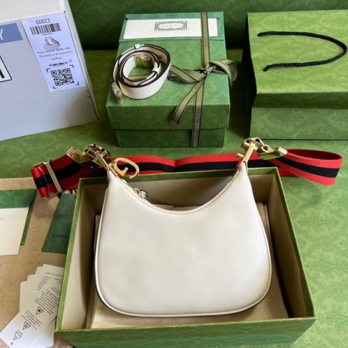 Geantă de umăr mică Gucci Attache 699409 albă