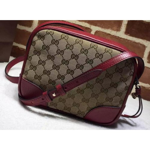 Geantă mini Messenger Gucci Bree Original GG Canvas 387360 Burgundy