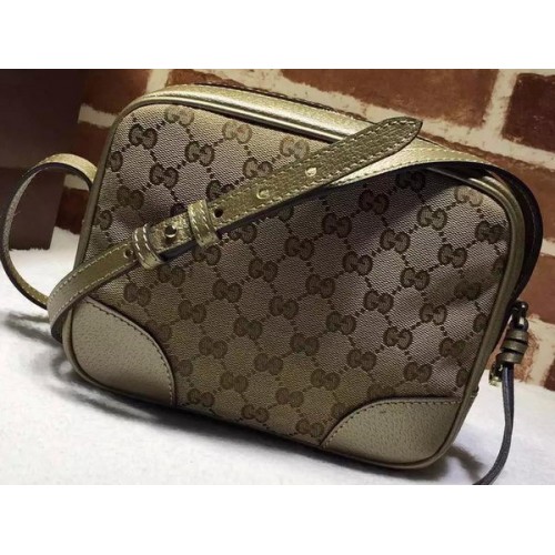 Geantă mini Messenger Gucci Bree Original GG Canvas 387360 Auriu