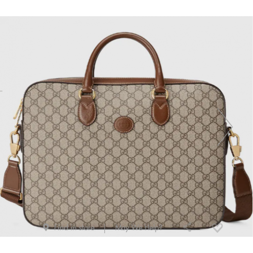 Geantă Gucci Business cu fermoar G 674140 Maro
