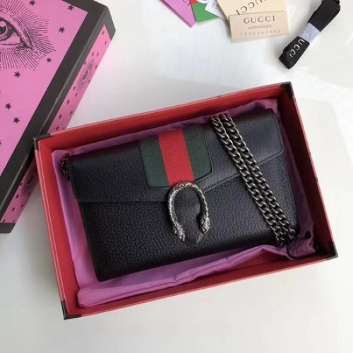 Geantă de umăr din piele de vițel Gucci 481377 Negru