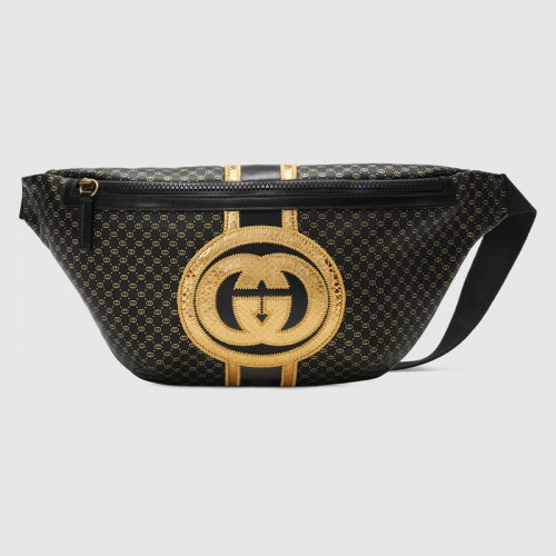 Geantă de centură Gucci-Dapper Dan originală 536416 neagră