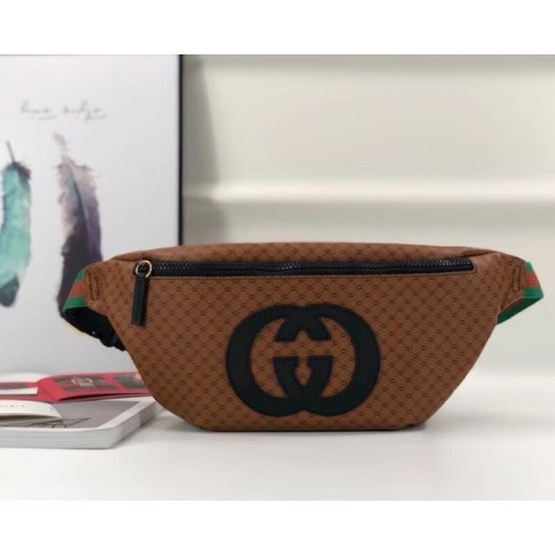 Geantă de centură Gucci-Dapper Dan originală 536416 maro