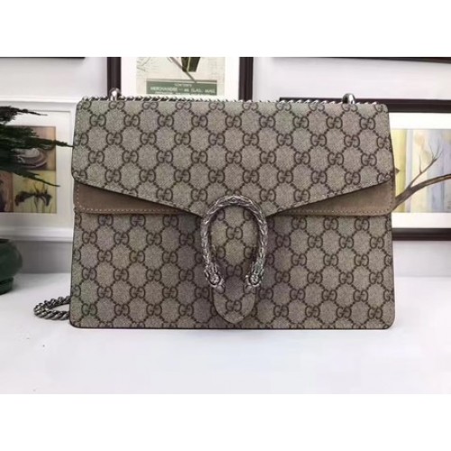 Geantă de umăr Gucci Dionysus GG Supreme din pânză 403348 Kaki