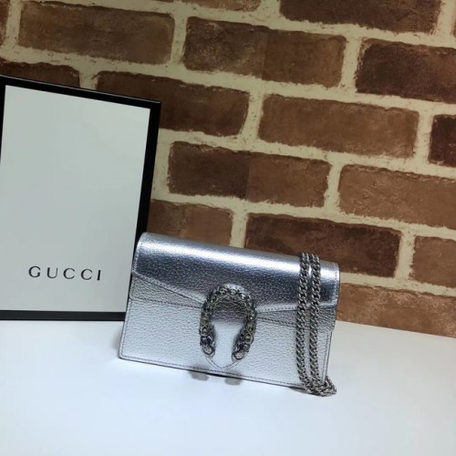 Geantă Gucci Dionysus din piele Super mini 476432 argintie