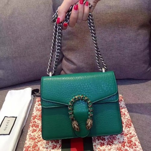 Geantă de umăr mini Gucci Dionysus cu model Lichee 421970 Verde