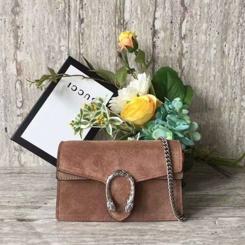 Geantă de umăr mini Gucci Dionysus din piele întoarsă 476432C Camel