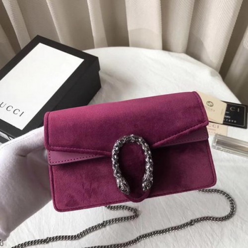 Geantă Gucci Dionysus Velvet Super Mini 476432 Mov