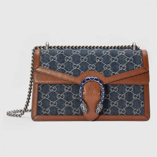 Geantă de umăr mică Gucci Dionysus 400249 Albastru închis