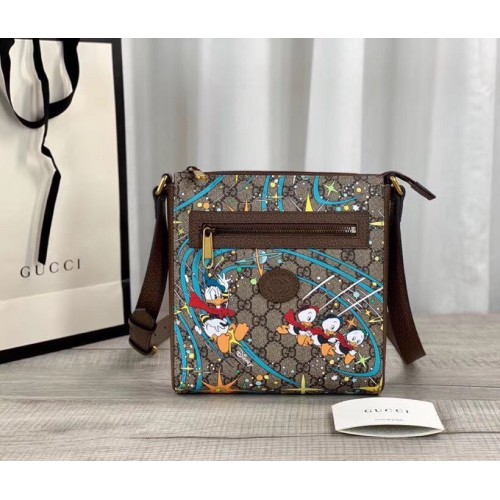 Geantă de umăr din piele originală Gucci Donald Duck Series 645054