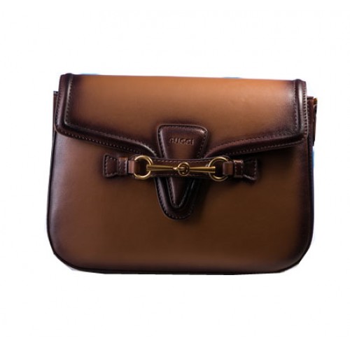 Geantă de umăr Gucci Emily Nappa din piele 370835 Wheat