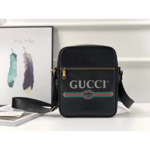 Genți Messenger din piele de vițel Gucci GG 523691 negre