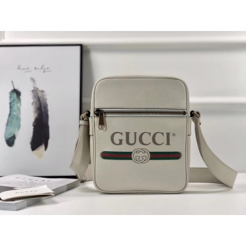 Genți Messenger din piele de vițel Gucci GG 523691 albe
