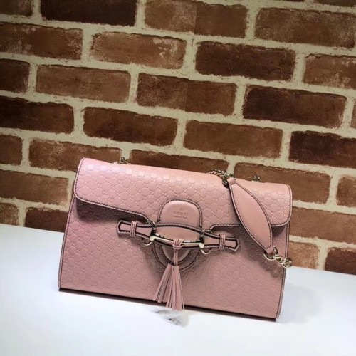 Geantă de umăr din piele Gucci GG 449635 Roz