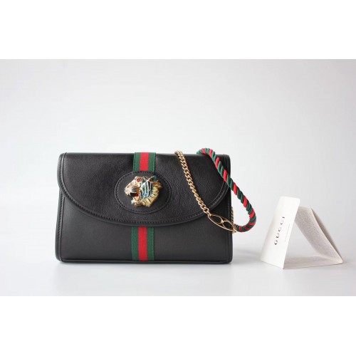 Geantă de umăr din piele Gucci GG 570145 neagră