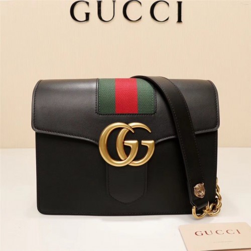 Geantă de umăr din piele Gucci GG Marmont 476468 neagră