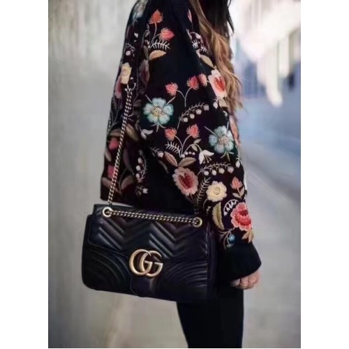 Geantă de umăr Gucci GG Marmont Matelasse 443496 Neagră