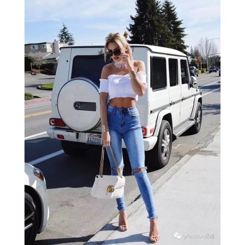 Geantă de umăr Gucci GG Marmont Matelasse 443496 OffWhite