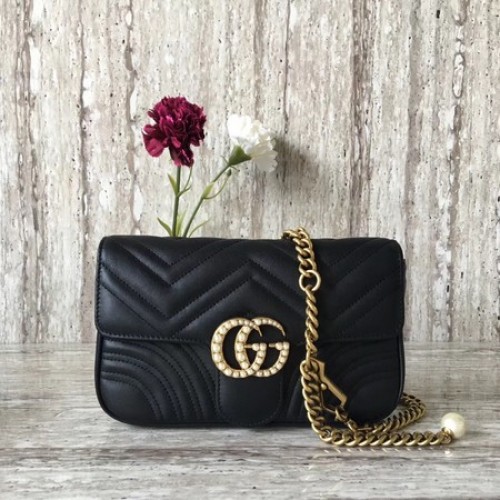 Geantă de umăr Gucci GG Marmont Matelasse 443497 Neagră