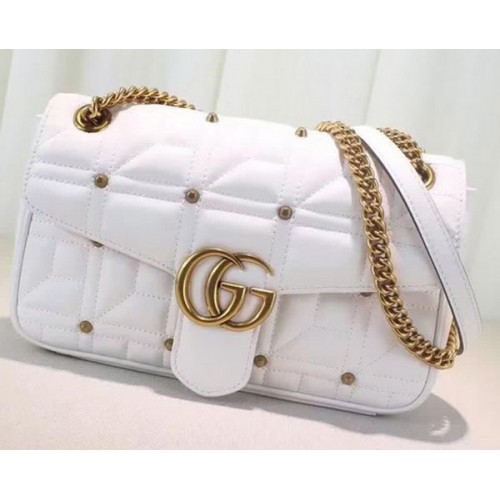 Geantă de umăr Gucci GG Marmont Matelasse 443497 Albă