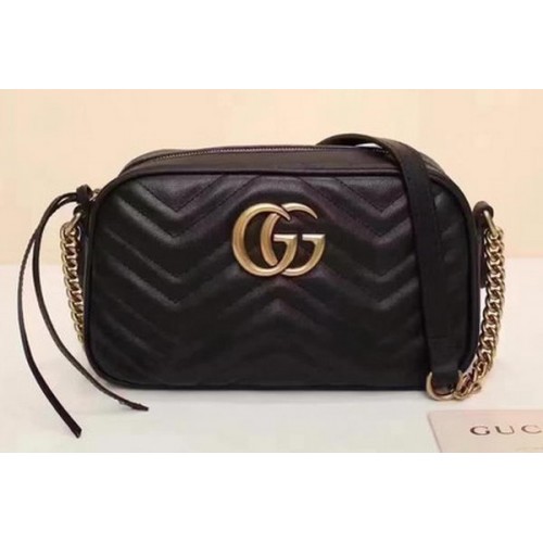 Geantă de umăr Gucci GG Marmont Matelasse 447632 Neagră