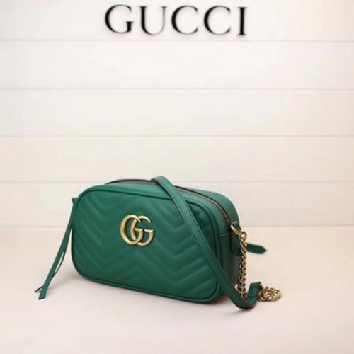 Geantă de umăr Gucci GG Marmont Matelasse 447632 Verde