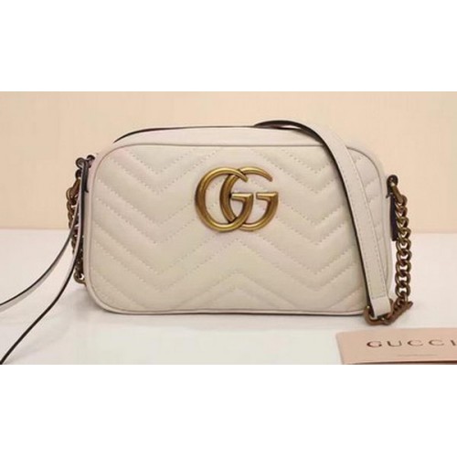 Geantă de umăr Gucci GG Marmont Matelasse 447632 OffWhite