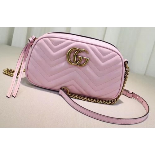 Geantă de umăr Gucci GG Marmont Matelasse 447632 roz