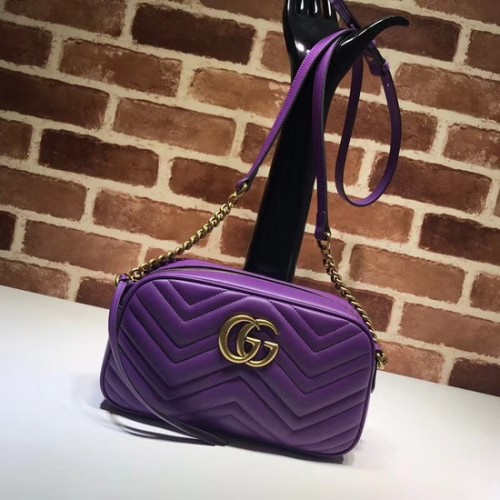 Geantă de umăr Gucci GG Marmont Matelasse 447632 violet