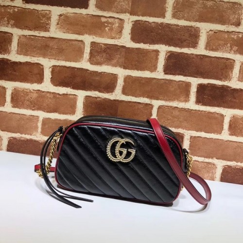 Geantă de umăr Gucci GG Marmont Matelasse A447632 Neagră