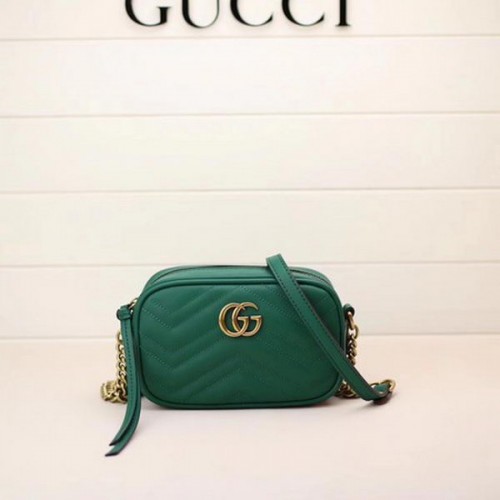 Geantă mini Gucci GG Marmont Matelasse 448065 Verde