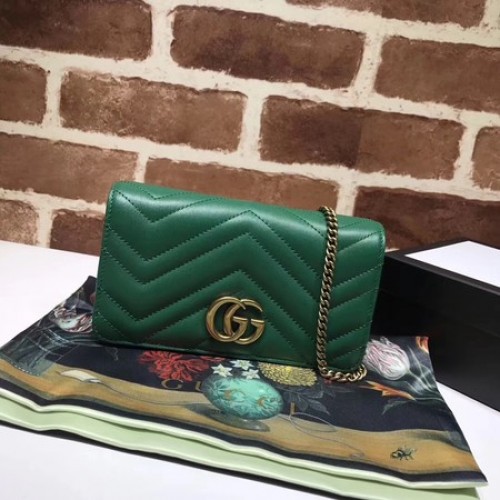 Geantă mini Gucci GG Marmont Matelasse 448426 Verde