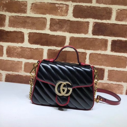 Geantă Gucci GG Marmont Mini cu mâner superior 583571 Neagră