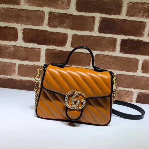 Geantă Gucci GG Marmont Mini cu mâner superior 583571 Cognac