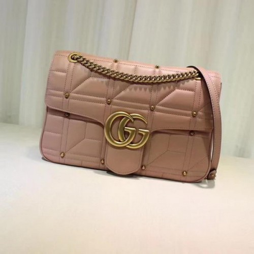 Geantă de umăr Gucci GG Marmont Mmatelasse 443496 roz