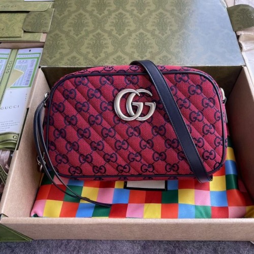 Geantă de umăr mică Gucci GG Marmont Multicolor 447632 roșie