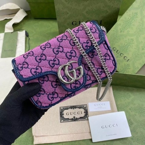 Geantă Gucci GG Marmont Multicoloră super mini 476433 roz