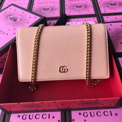 Geantă de umăr Gucci GG Marmont Original din piele de vițel 497985 Nude